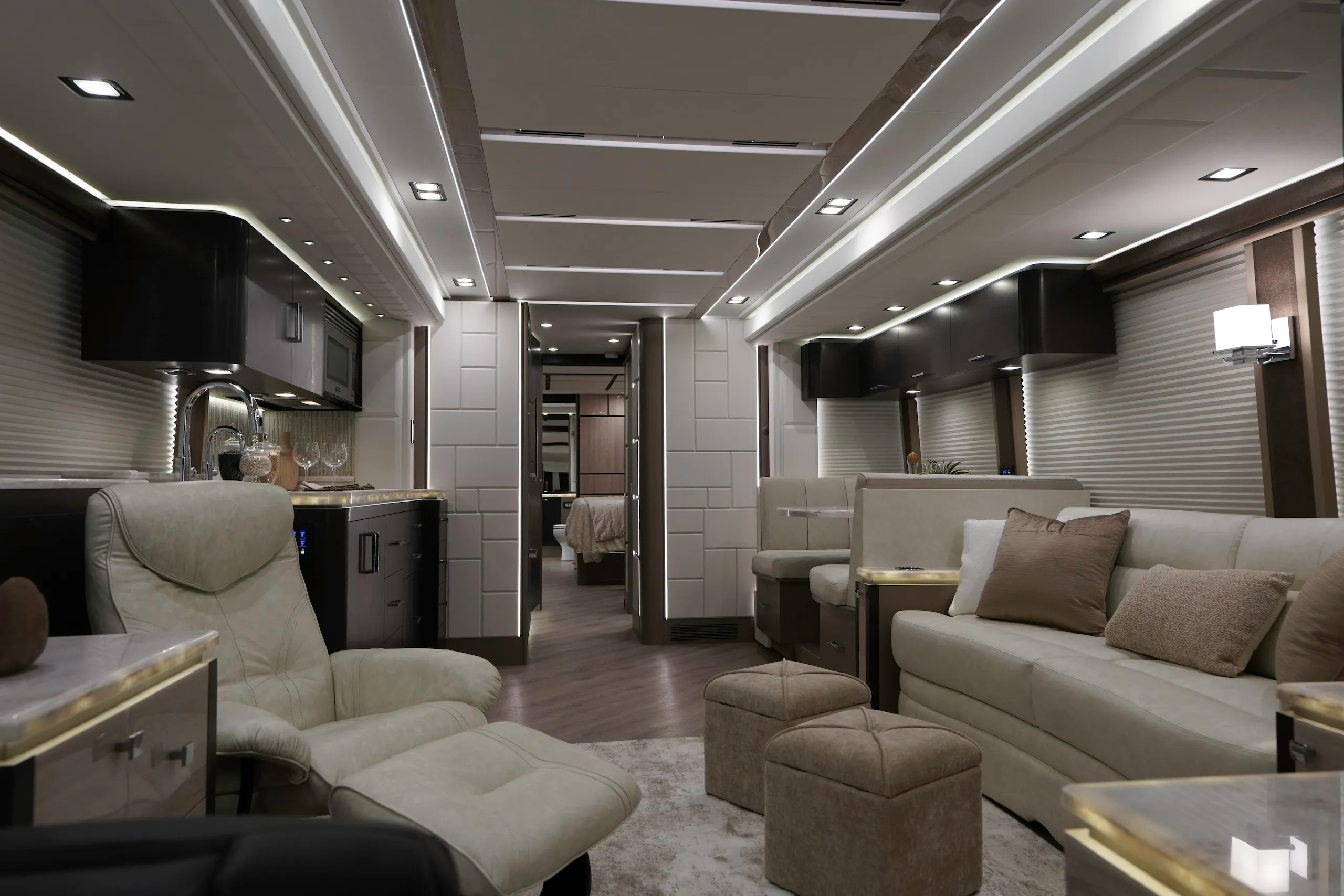 A luxurious coach living space